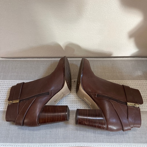 Louise Et Cie Ankle Boots Brown Leather Round Toe Size 7.5/37.5 - Picture 6 of 8